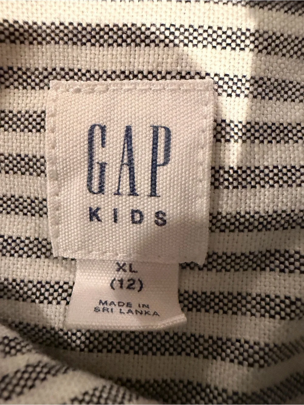 GAP Kids Boys Gray Striped Oxford Cloth Button Down Shirt